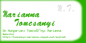 marianna tomcsanyi business card